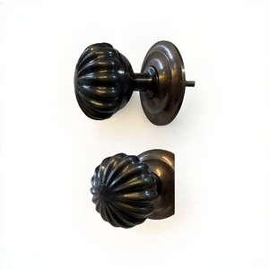 Pomello in Ottone Anticato Vintage per Porta o Mobile - Stile Classico Decorato - Imagen 1 de 1