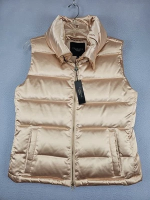 NEW Talbots Puffer Vest Metalic Gold Duck Down Filled Women's PS Petite Small - Image 1 of 4