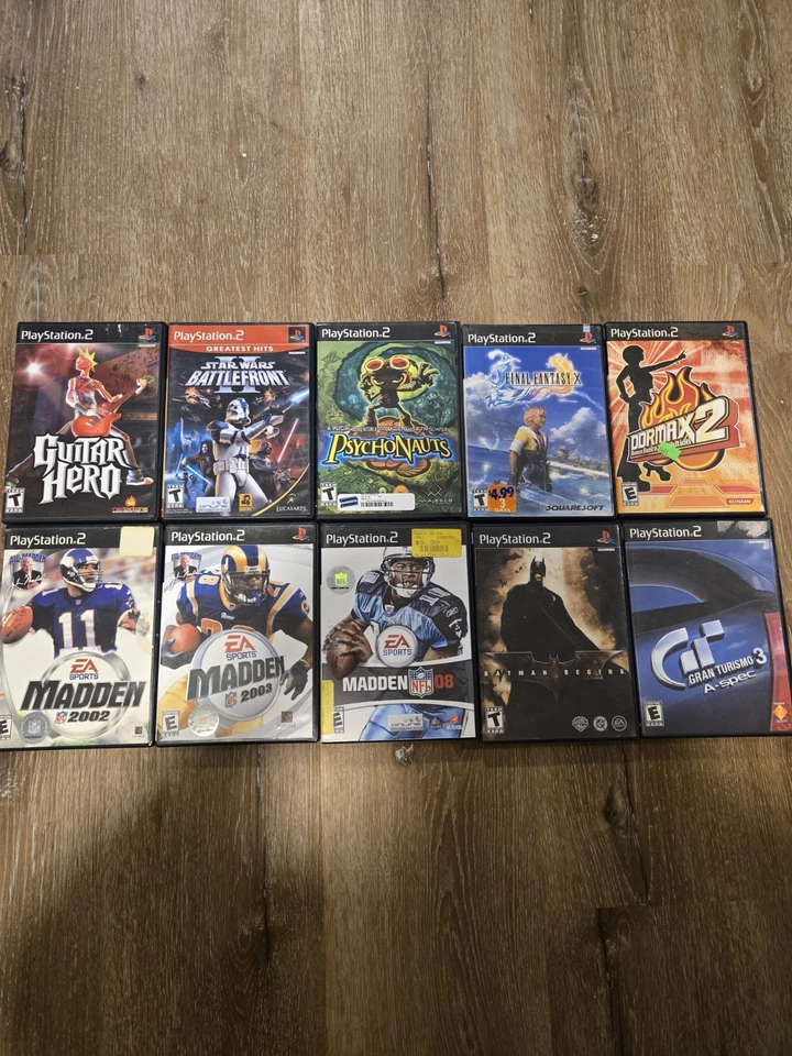PS2 Juego Paquete 10 Juegos Lote Psychonauts Battlefront Batman Madden Final Fantasy Foto 1 de 4