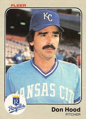 Tarjeta de béisbol Don Hood 1983 Fleer 115 Kansas City Royals Foto 1 de 2