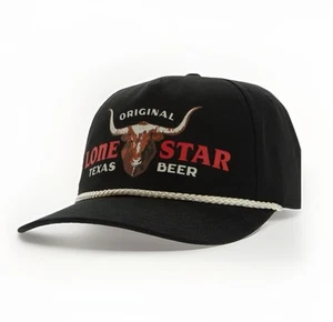 AMERICAN NEEDLE Lone Star Beer Canvas Cappy Adjustable Snapback Hat Black - Picture 1 of 8