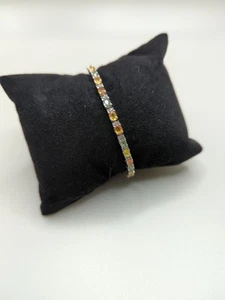6 1/4 " Topaz Sapphire 925 Ster Fashion Jewelry Bracelet Tennis Bracelet A4 NWT - Picture 1 of 2