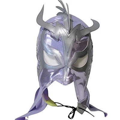 Máscara semi réplica Ultimo Dragon púrpura claro plata Lucha Libre máscara de lucha libre Foto 1 de 4
