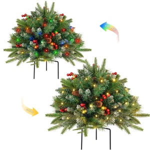 2er Pack Weihnachtsbaum Urnenfüller Batteriebetrieben mit Timer Vorbeleuchtet Warmweiß... - Bild 1 von 6