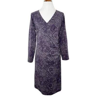 Vestido Vaina Tejido Suave Envolvente Púrpura Floral Estampado Cachemira Imitación Grande Foto 1 de 4
