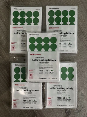 Paquete de 5 pegatinas adhesivas permanentes redondas de codificación de colores círculo puntos de 3/4" Foto 1 de 3