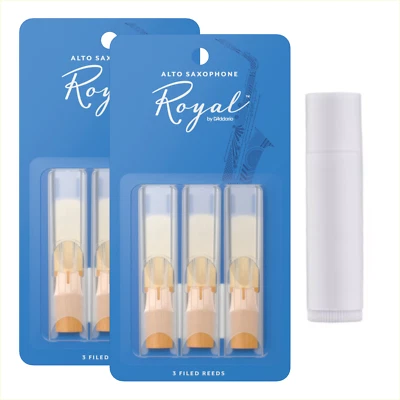 Daddario Woodwinds Royal Alt Sax 2.0 + Korkfett | Alto-Saxophone-Blätter RJB0320