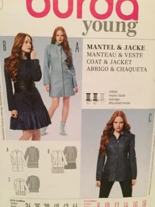 Burda Sewing Pattern 7019 Ladies Misses Coat Jacket Size 8-18 Uncut - Picture 1 of 3
