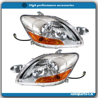 Headlight Fit For 2007-2011 Toyota Yaris Sedan Left and Right Pair Clear Lens - Image 1 of 4