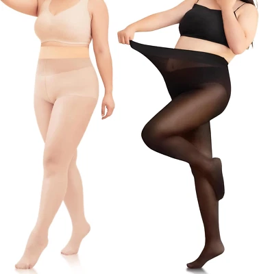 2 Paar Tanzstrumpfhose Damen, Strumpfhose Glänzend, Damen Strumpfhose Grosse Grö - Bild 1 von 4