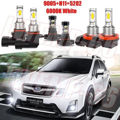 Combo de 6 faros LED altos bajos antiniebla para Subaru XV Crosstrek 2013-2014 Foto 1 de 4