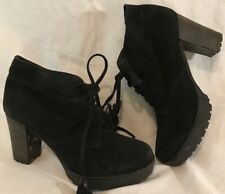 Deena&Ozzy Black Ankle Suede Boots Size 36 (110vv)
