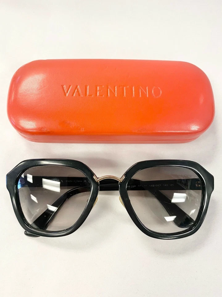 Gafas de sol PRADA SPR25R negras doradas de plástico con estuche rojo Valentino 1AB-0A7 140 Foto 1 de 4