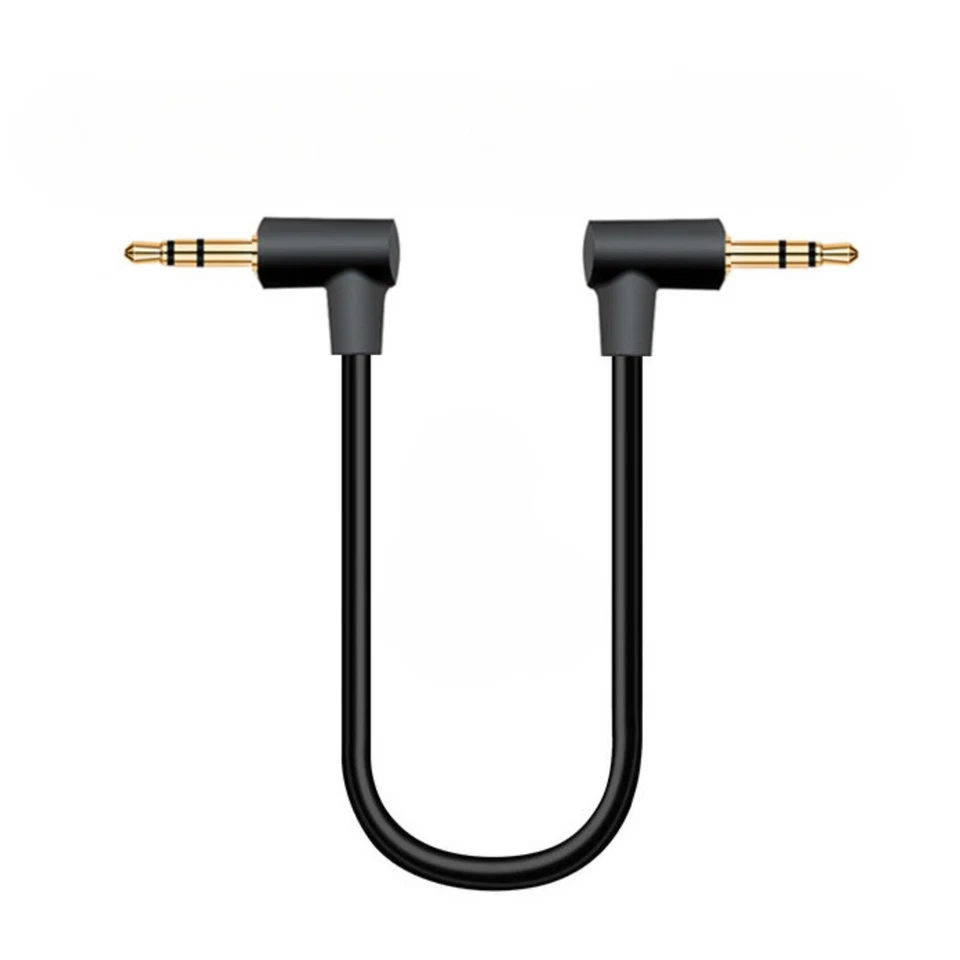 R45 Klinkenkabel 3,5mm AUX Kabel Stereo Audio Kabel Klinkenstecker 90° gewinkelt - Bild 1 von 4