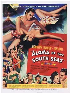 1941 Dorothy Lamour ALOMA OF THE SOUTH SEAS Film Print Ad - Bild 1 von 1