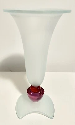 Modern Design Stefan Lenke Rare Gallery Handblown Art Glass Vase Signed Germany