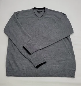 Mens PIERRE CARDIN V-Neck Long Sleeve 100% Acrylic Lightweight Jumper M Grey - Picture 1 of 8