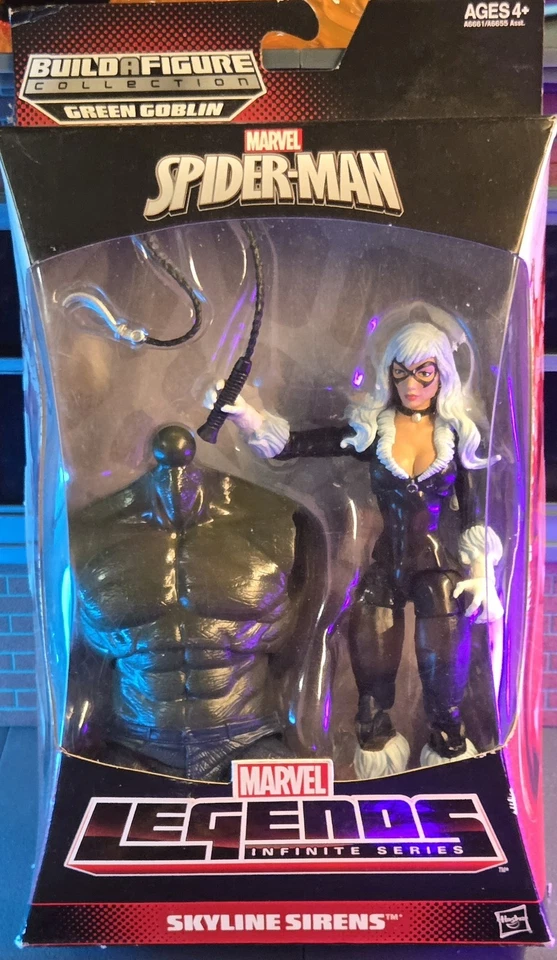 Figura de acción Marvel Legends Spider-Man Black Cat 6" Duende Verde BAF Skyline Foto 1 de 3