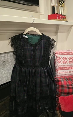 Vestido Trish Scully Everly Caza Stewart Tartán Niñas 10 Vacaciones Boda Azul Foto 1 de 4