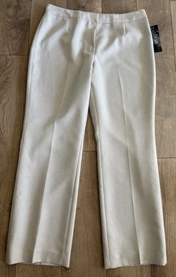 NEW Le Suit Beige 100$ Polyester Lined Women's Pants Size 12P inseam: 29.5" - Image 1 of 2