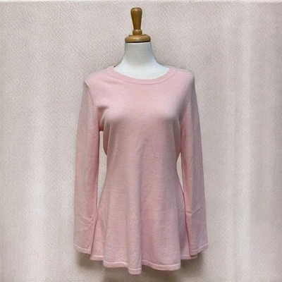Suéter túnica Isaac Mizrahi 100 % cachemir talla S rosa cuello redondo preppy suave pastel Foto 1 de 4