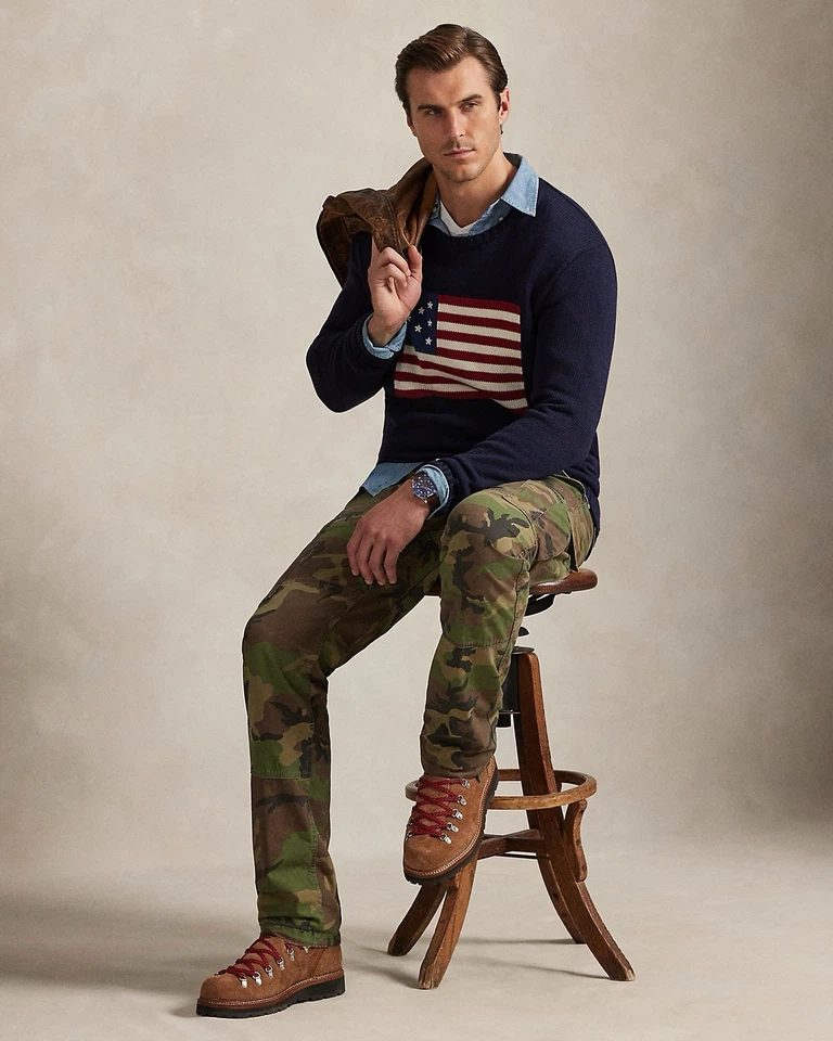 Polo Ralph Lauren Masculino 46B Calça de Lona Ajuste Clássico Ripstop Utilitário Camuflagem - Imagem 1 de 4