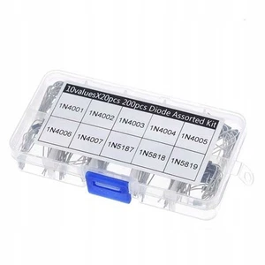 Assortimento diodi raddrizzatori 200 pezzi 10 valori 1N4001-1N4007 1N5817-1N5819 - Foto 1 di 4