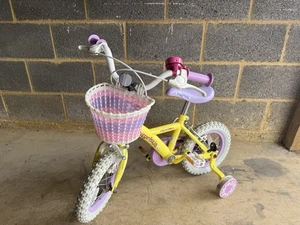 Apollo Daisy Chain Children's Bike Pink Yellow, Stabilisers for 3-6 Years - Picture 1 of 5