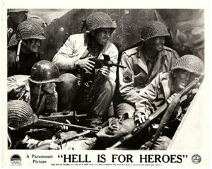 HELL IS FOR HEROES STeve McQueen Fess Parker Original Lobby Card 1962