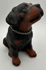 Living Stone 1987 Rottweiler Dog Figurine Resin Black Brown 5 1/4" Inches Tall