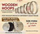 Set of Shaman Drums Cedar Wood Hoops With Skins size form 10" to 18 inch by VW.