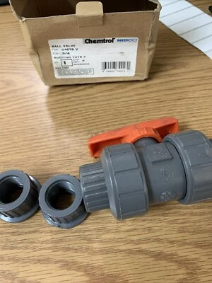 Chemtrol/Nibco U45TB-V 2" inch Ball Check Valve Viton O'rings SEE PICS - Image 1 of 4