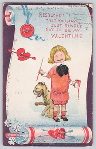 Postal Buster Brown, Tige Día de San Valentín R.F. Artista Ouycault, Raphael Tuck - Imagen 1 de 3