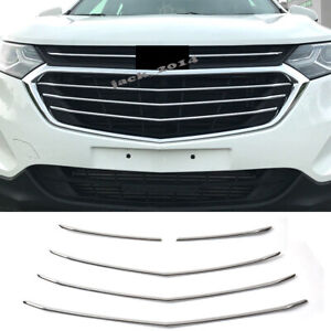 5pcs Chrome Front Center Grill Grille Cover Trim For Chevrolet Equinox 2017-2019