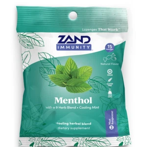 Zand Immunity Menthol HerbaLozenge Cough Drops | No Corn Syrup (15 Lozenges) - Picture 1 of 2