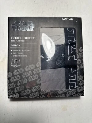 星球大战 3 件装男式平角内裤带飞袋大号全新 Dark Side Imperial — 第 1/2 张图片