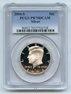 2004 S 50C Silver Kennedy Half Dollar PCGS PR70DCAM - Picture 1 of 1