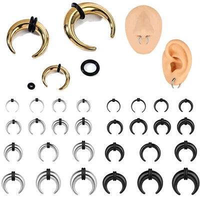 Pinza de tabique de búfalo 00G-16G conos de acero inoxidable para nariz anillo de tabique piercings Foto 1 de 4