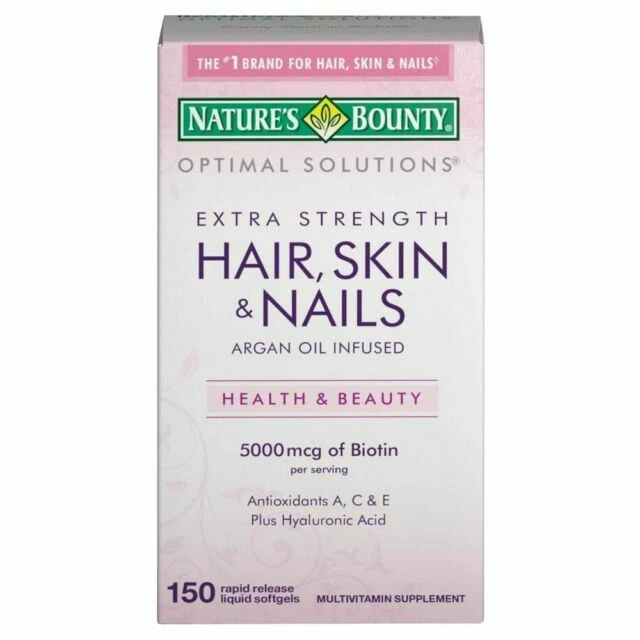 Nature's Bounty Optimal Solutions Hair Skin & Nails Extra Strength 150 Count