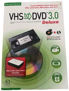 Honestech VHS To DVD 3.0 Deluxe Convert Videos To DVD USB Video Capture Device - Picture 1 of 9