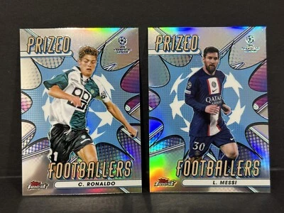 2022-23 Topps Finest UCL Prized Footballers Lionel Messi & Cristiano Ronaldo x2 - Image 1 of 2