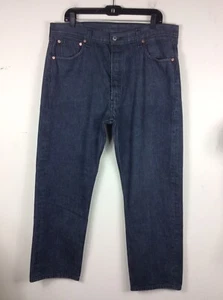 Levi 501 Button Fly Straight Leg Mens Denim Jeans Tag 38X32 Measure 38X30 - Picture 1 of 9