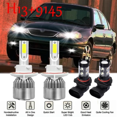 Faro LED alto/bajo para Mercury Grand Marquis 2006-2011 4 lados 6000K + luz antiniebla Foto 1 de 4