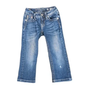 Miss Me Jeans Cuffed Capri Girl Size 8 Cowgirl Embellished 17" Inseam - Picture 1 of 7