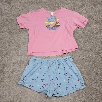 Forever 21 Mujer Ropa de Dormir Pantalones Cortos y Camisa Multicolor Pequeña Foto 1 de 4