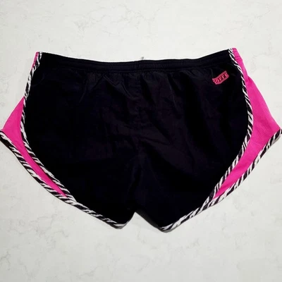 Шорты для активного бега Soffe Gym розовые черные отделка зебра шнурок размер L большие новые без ценников - Изображение 1 из 4