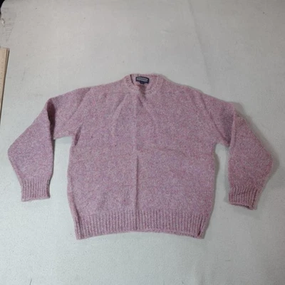 Vintage Lands End Sweater Womens XL Pink Heather Shetland Wool Crewneck Knit - Image 1 of 4