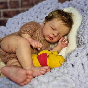49CM Sleeping Reborn Baby Doll Soft Touch Cloth Body Handmade Kids Birthday Gift - Picture 1 of 5