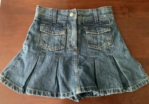 2005 Gymboree Romantic Garden Skort Pleated Denim Pockets Flare Sz 6 - Picture 1 of 5