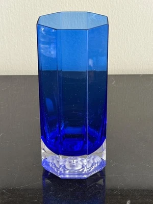 Rosenthal Versace Lumiere Crystal Etched Medusa Cobalt Blue Highball Glass - Image 1 of 4